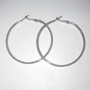 Silver hoop earrings